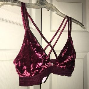 PINK velvet bralette